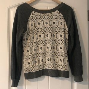 Anthropologie lace sweatshirt